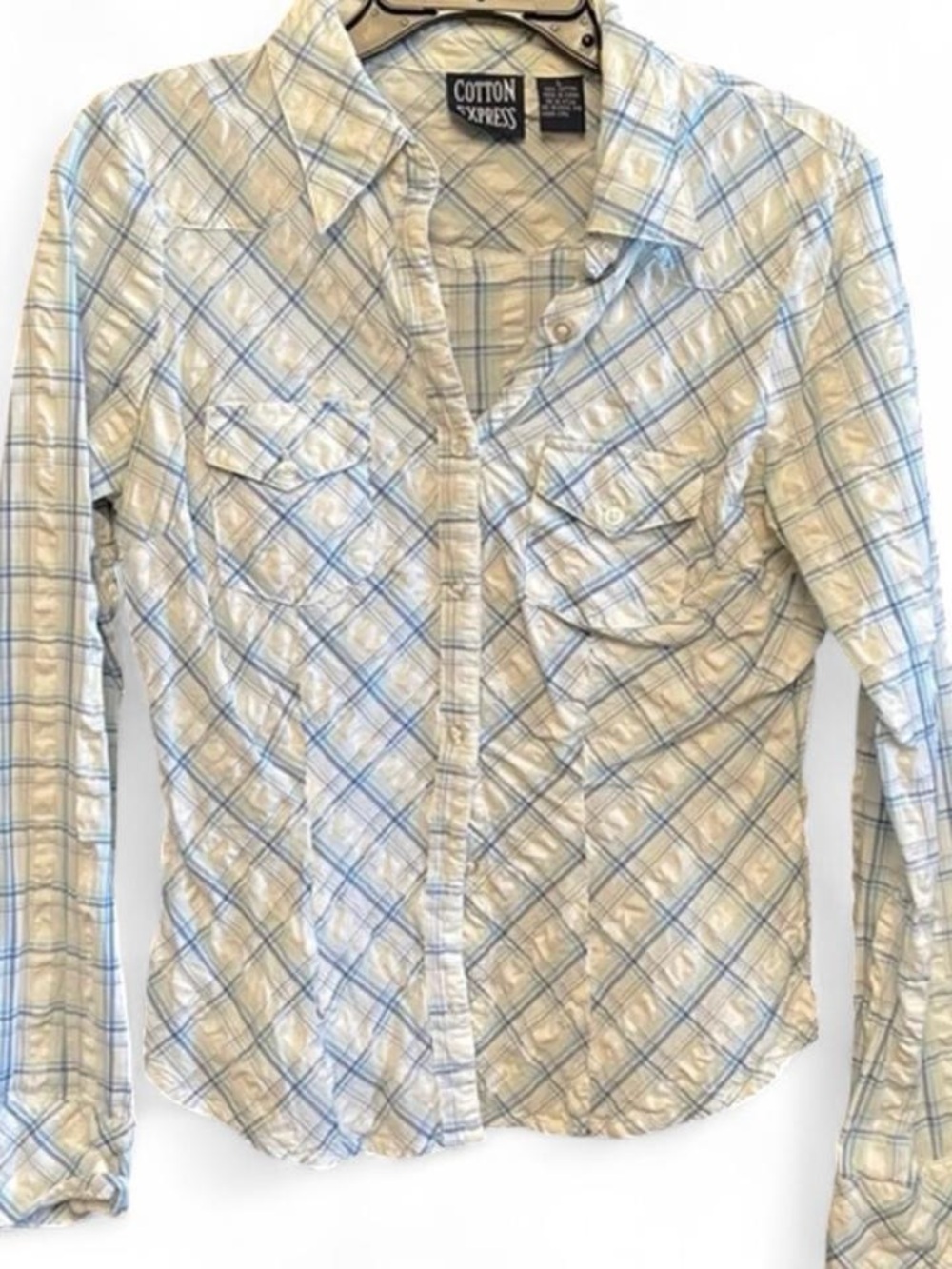 NWOT Cotton Express Blue White Shirt